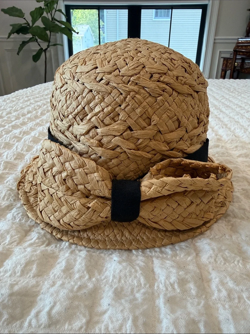 Bronte Amsterdam Woven Straw Hat in Natural Tan